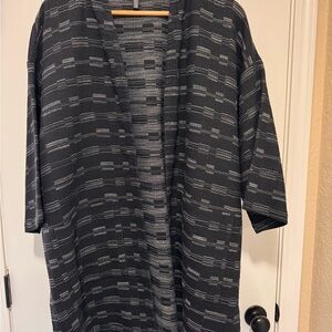 Eileen Fisher Black and Gray Textured Cardigan